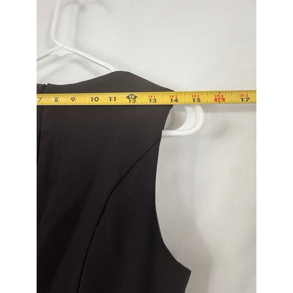 FEHAUTE‎ Black Sleeveless Midi Dress Size 2 NWT Ruffle Hem Cocktail Party